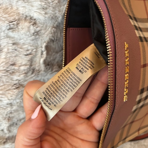 Burberry Dusty Pink Peyton Horse Check Crossbody Bag - Picture 8 of 9
